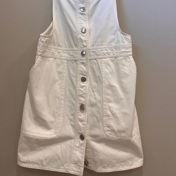 Mango white denim mini overalls dress US size 4 - Picture 7 of 7